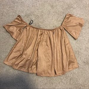 Off the Shoulder Suede Top